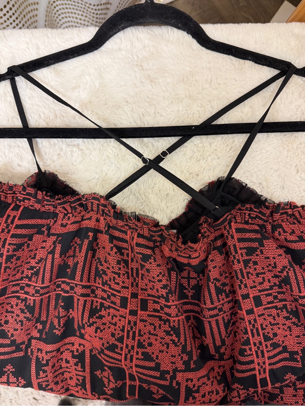 Red Carter Boho Pom-Pom Strap Dress - Picture 6 of 7